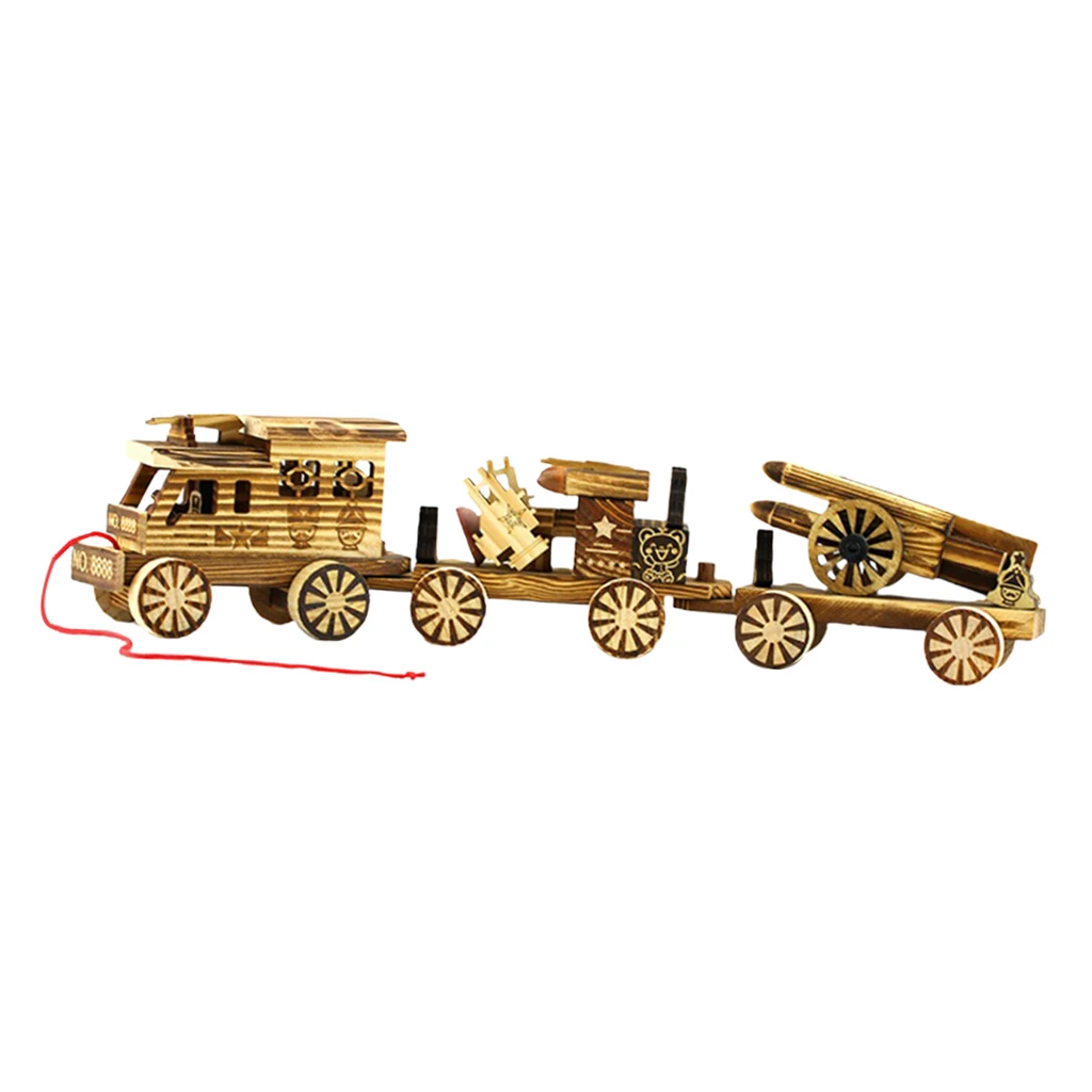 

Wooden Three-Section Carrier Model Transporter for Living Room Desk Decoration