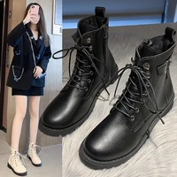 explosive 2021 new thick soled martin boots female autumn british style ins tide white net red short boots all match boots