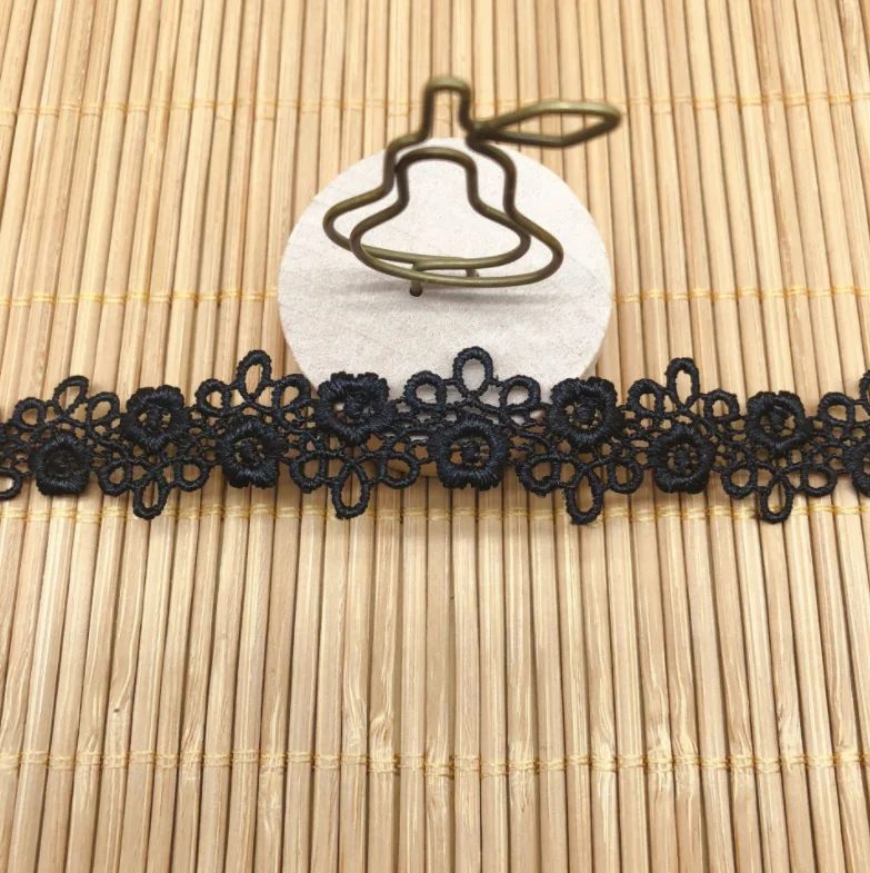 5 ярдов Ширина 2 1 см высококачественные черные и белые вышитые аксессуары для