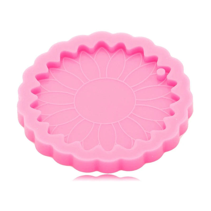 

Super Glossy Sun Flower Keychain Epoxy Resin Mold Keyring Casting Silicone Mould DIY Crafts Jewelry Pendant Making Tools