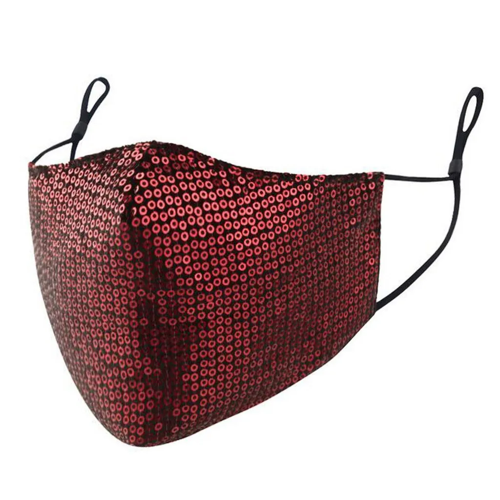 Women Sequins Cotton Washable Breathable Festival Costume men mascarilla Monder Scarf Halloween Cosplay MasK |