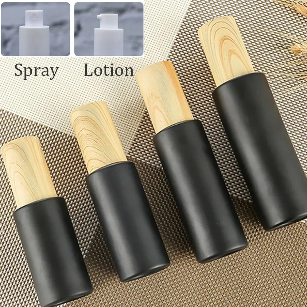 Банки для бутылок с деревянной крышкой матовая стеклянная бутылка лосьона