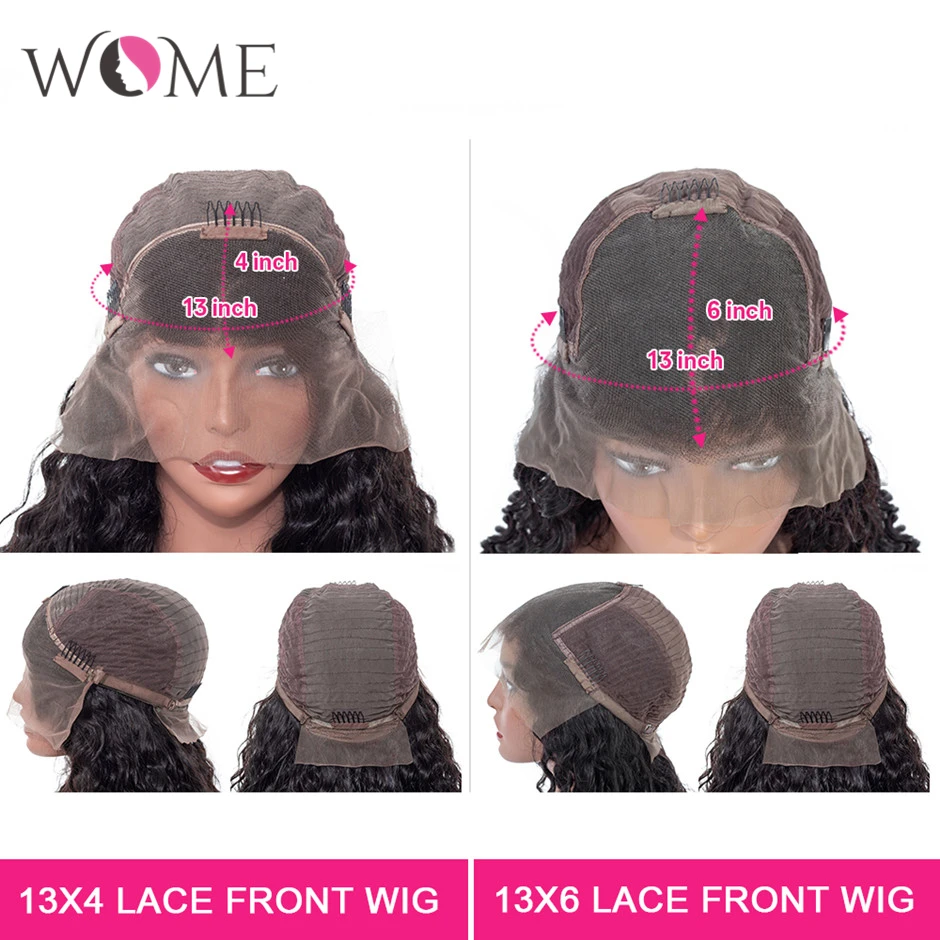 

Wome Water Wave Short Bob Wigs 13x4 13x6 Lace Front Human Hair Wigs Natural Color 180 Density Brazilian Remy Hair Wigs For Women