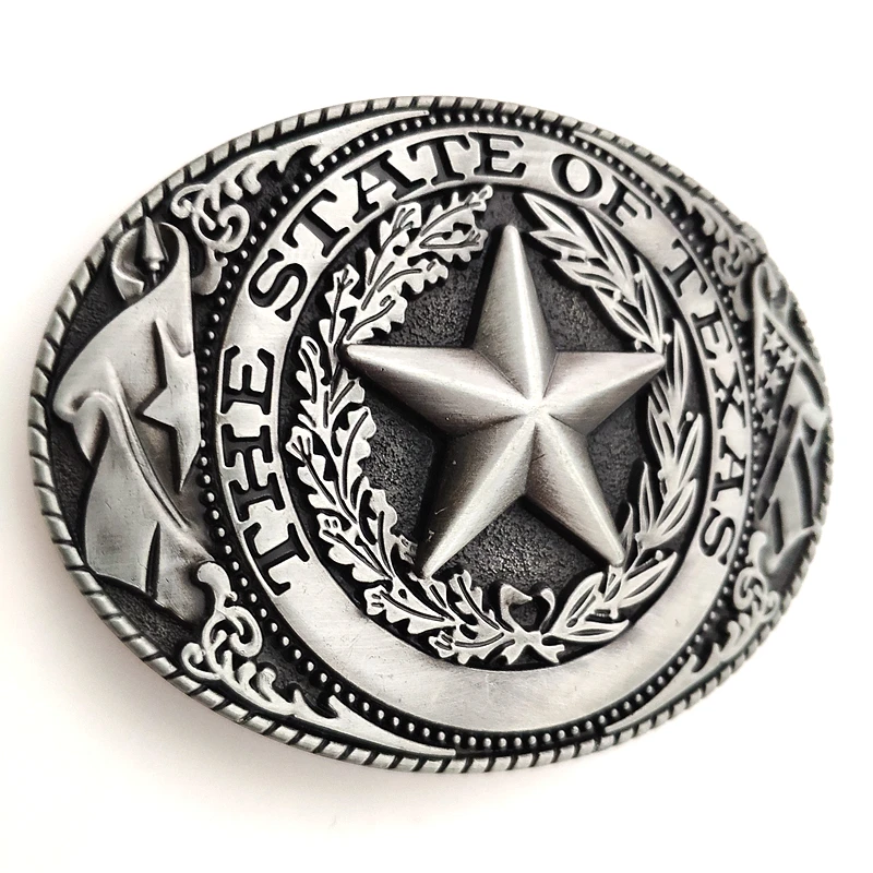 Винтажные Серебристые Цветочные пряжки для ремня овальные штата Техас