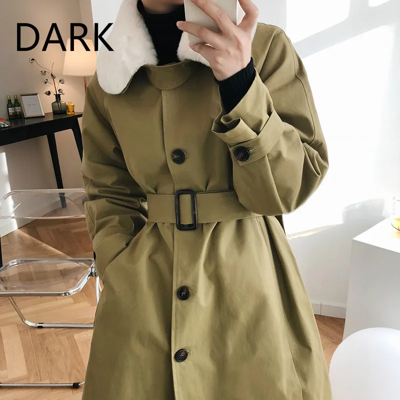 Женская куртка с хлопковой подбивкой меховым воротником и пирожными для работы