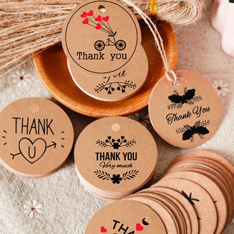 Винтажные бирки из крафт-бумаги 100 шт. наклейки для празднования ярлыки ручной