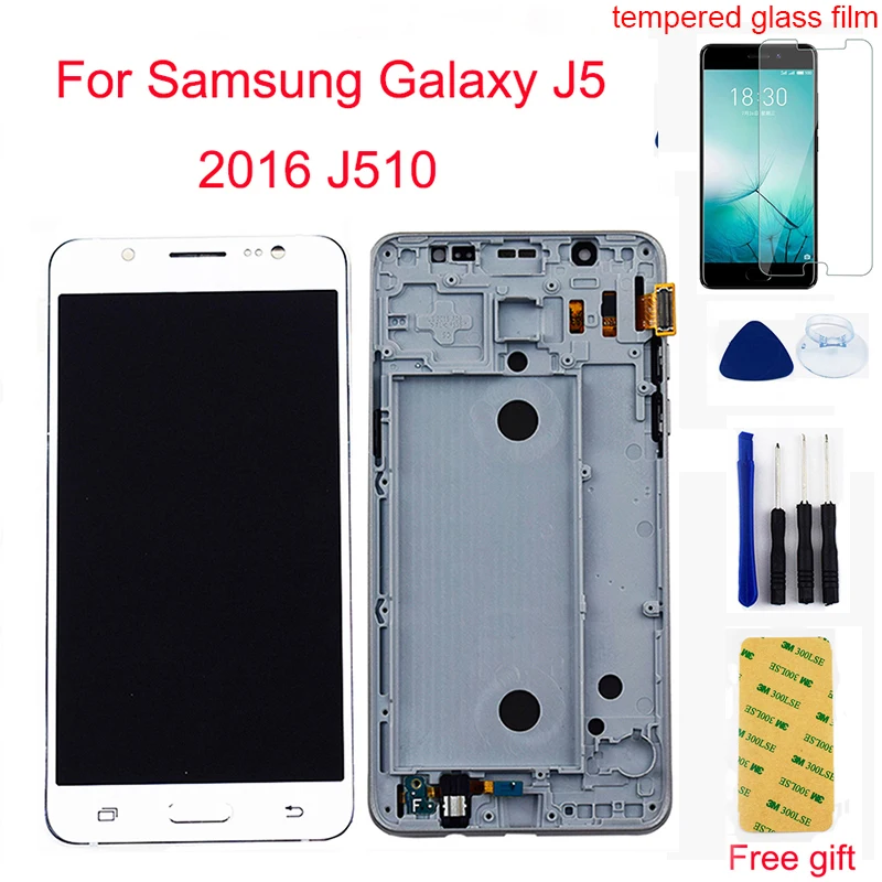 J510 lcd Отрегулируйте Для Samsung Galaxy J5 J510 J510F J510FN J510M J510Y сенсорный экран дигитайзер+ ЖК-дисплей в сборе с инструментами