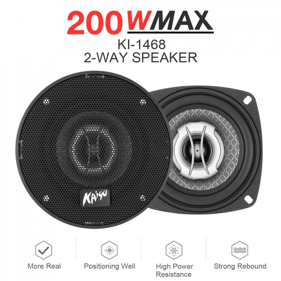 

2pcs Universal 4 Inch 200W Car 2-Way Coaxial Speakers Audio Music Stereo Full Range Frequency Hifi for Auto Stereo Modified