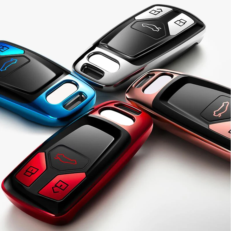 Высококачественный хромированный чехол для автомобильных ключей из ТПУ