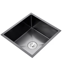 Black Kitchen Sink for Balcony Undermount 304 Stainless Steel Kitchen Sink Single Slot Mini Small Household Counter Sink Bowl