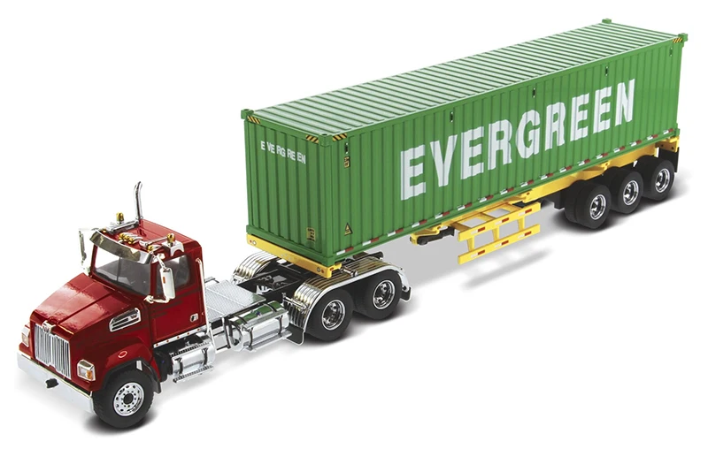 

DM 1:50 Western Star 4700 SB Tandem Truck-Tractor with 40' Container By Diecast Masters 71049 For Collecton gift