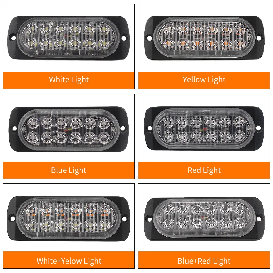 12V 24V 12LED Car Truck Emergency Warning LED Strobe Flash Light Hazard Driving DayLight Bar Police Firefighter Flashing Lamp | Автомобили