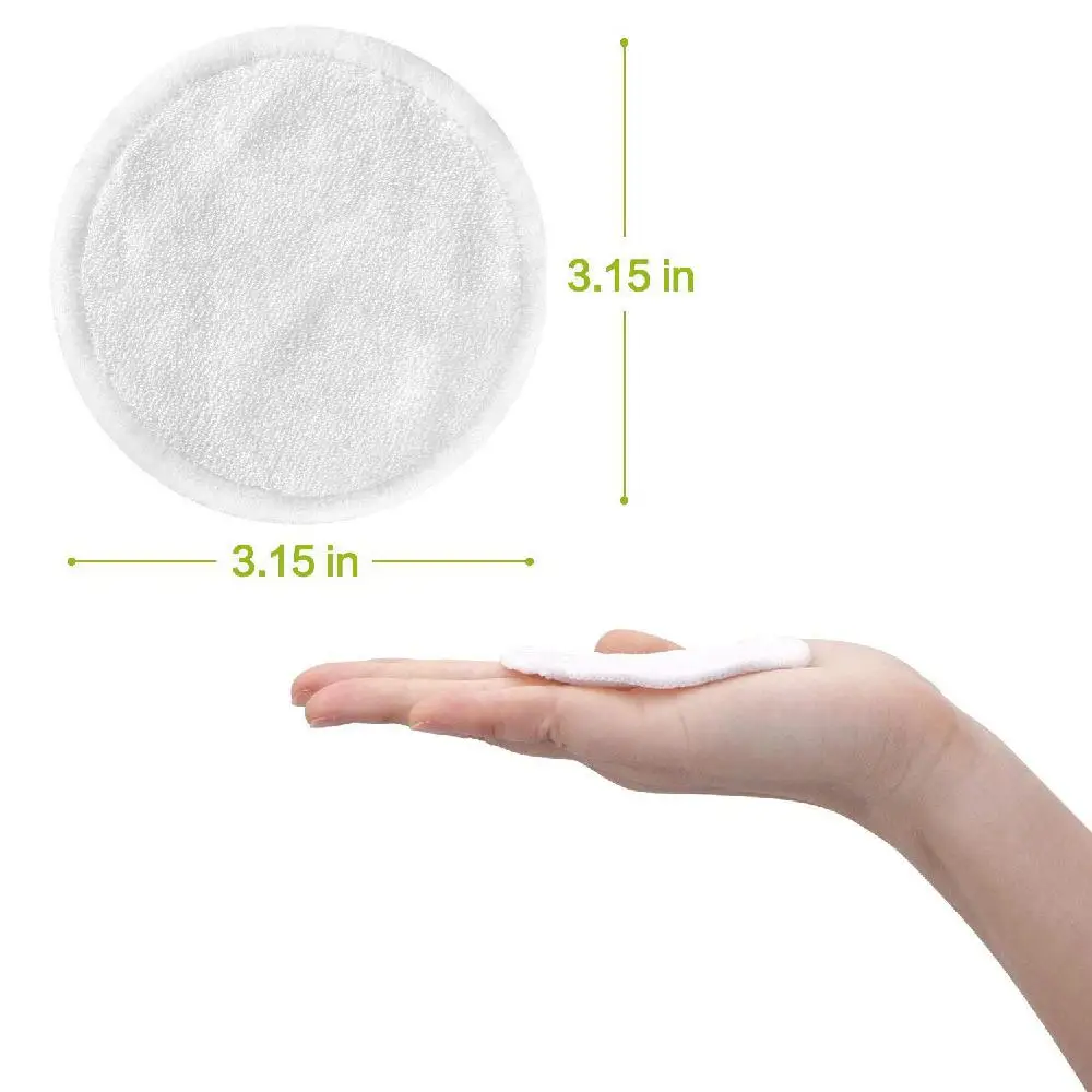 HobbyLane 16 шт. многоразовые подушечки для снятия макияжа органический бамбук хлопок