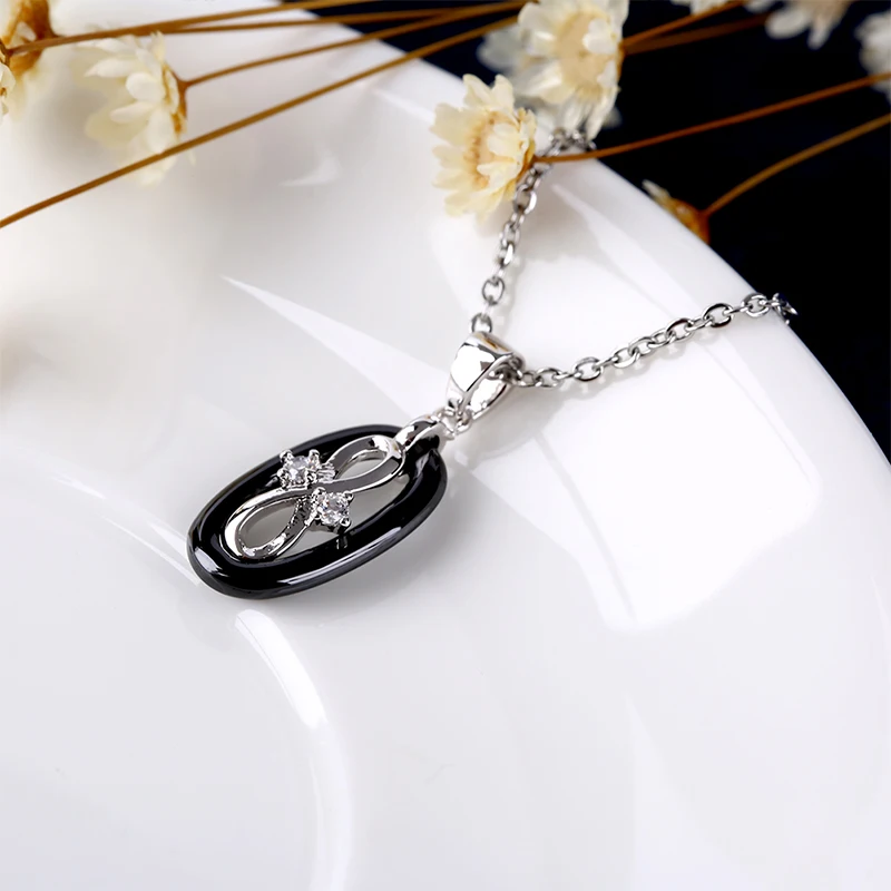 TUHE капли Кристалл Медь бесконечная Бесконечность с черными овальными