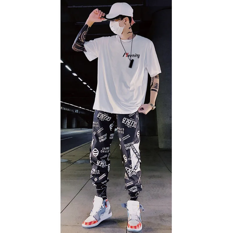 Мужские Студенческие Новинка весна-осень 2020 хип-хоп трендовые мужские брюки до
