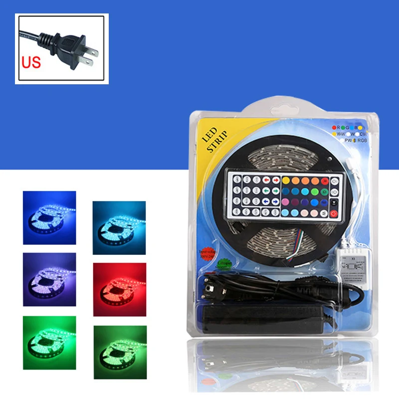 300 светодиодный SMD 2835 5050 RGB гибкий линейный свет + пульт постоянного тока 12 В