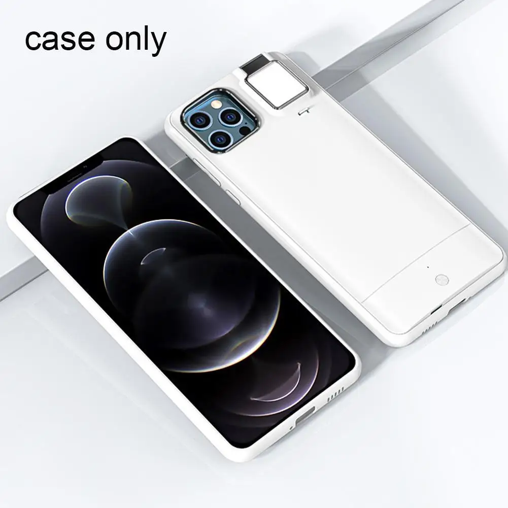 

Suitable For iphone 12pro ring flash mobile phone holder For iphone Selfie phone protective camera light fill shell cover I9K6