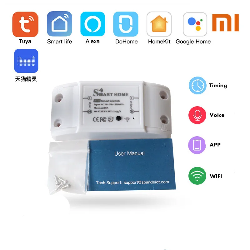 

Mini Diy Smart Home House Wifi Wireless Remote Switch Breaker LED Light Controller Module Alexa Google Home Smartlife Tuya APP