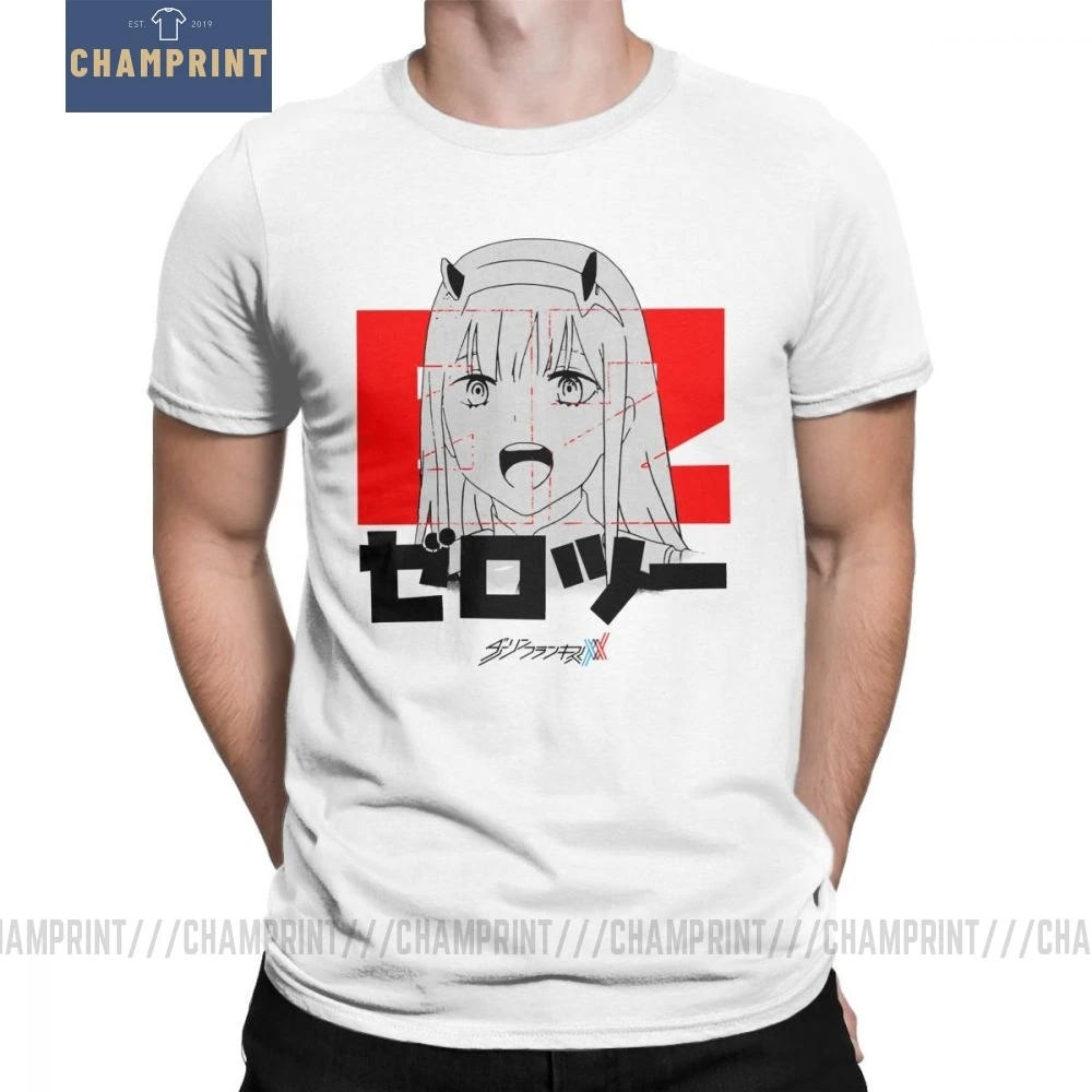 Darling In The Franxx Zero Two аниме футболка "Манга" человек короткий рукав стильная футболка с круглым вырезом Топы из чистого хлопка Графические футболки