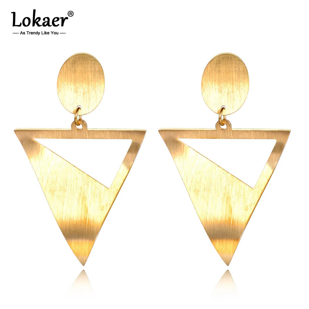 Серьги Lokaer из нержавеющей стали с матовой поверхностью изогнутые геометрические