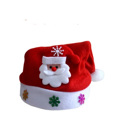 Santa Claus Рождественская шапка детская Нетканая тканевая шапка детская коническая шапка Санта Клауса лося шапка с помпоном малыш канун Рождества вечерние аксессуары для волос - Цвет: Santa Claus