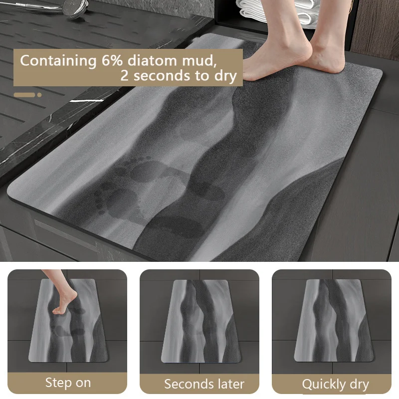 Напольный коврик для ванной супер впитывающий диатомит резиновый душа и туалета