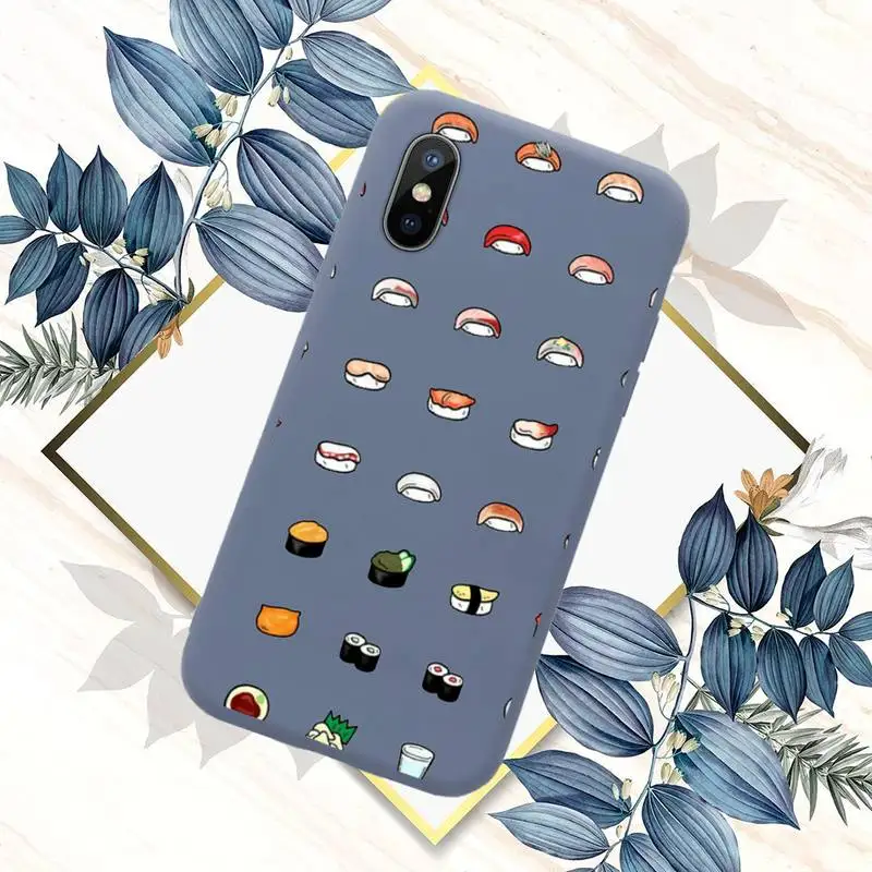 

Cartoon sushi cute Phone Case Candy Color for iPhone 11 12 mini pro XS MAX 8 7 6 6S Plus X SE 2020 XR