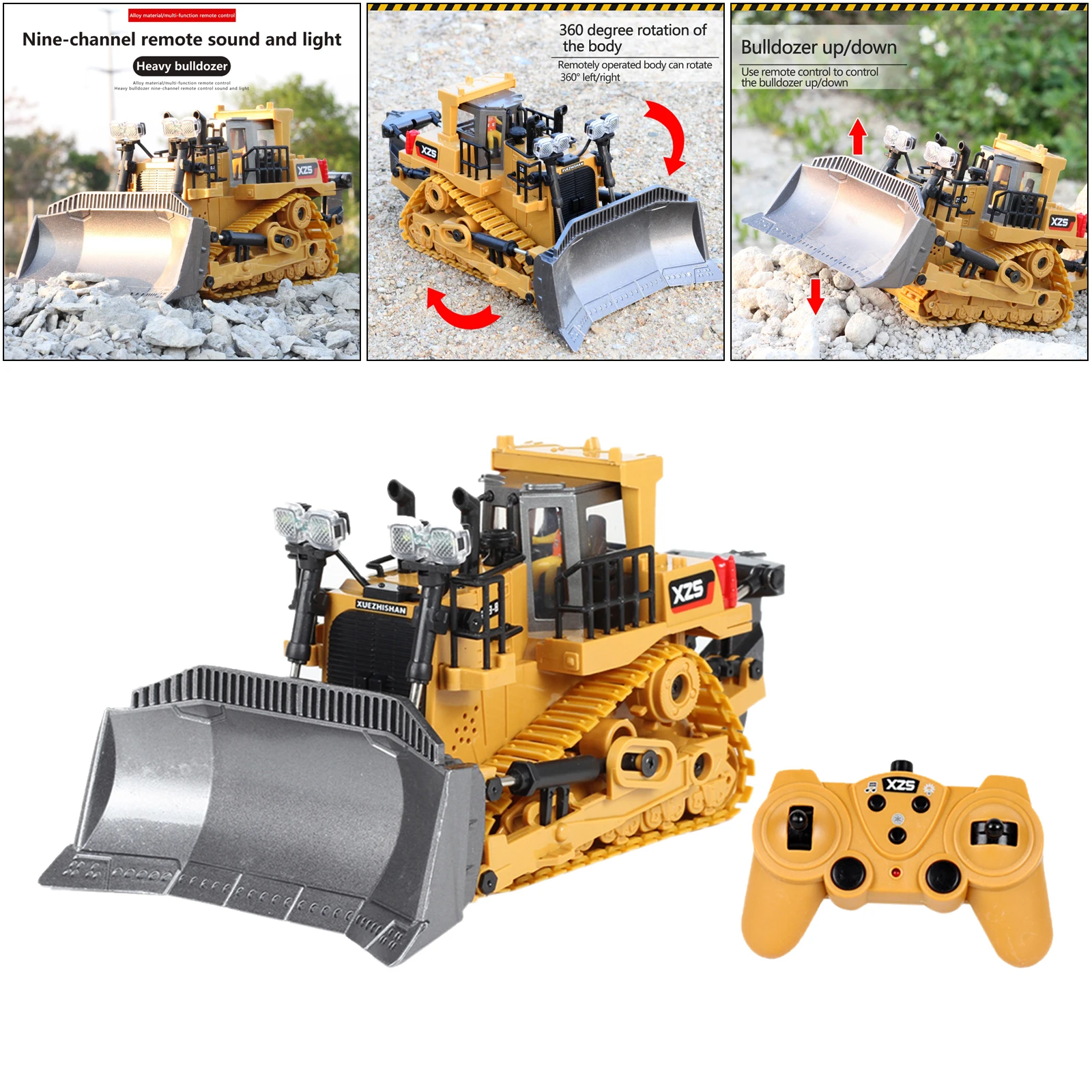 24 ггц rc бульдозер с светильник