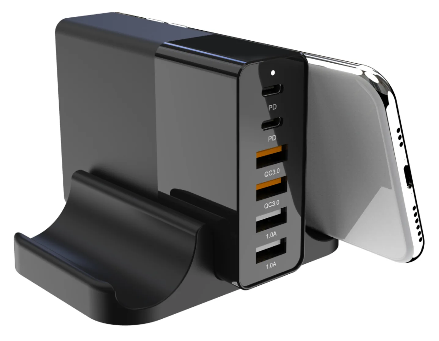 

Pd75w fast charging multi port charger is suitable for Apple Huawei fast charging pd3.0 mobile phone flat USB charger