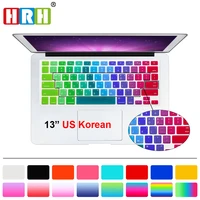hrh ombre rainbow durable slim korean language usa silicone keyboard cover protector skin for macbook air 13 pro retina 13 15 17