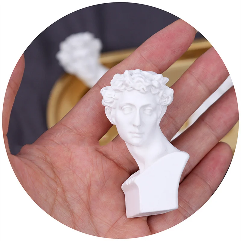 

David Head Portraits Greek Mythology Figurine Mini Plaster Bust Statue Gypsum Drawing Practice Crafts Famous Sculpture Nordic