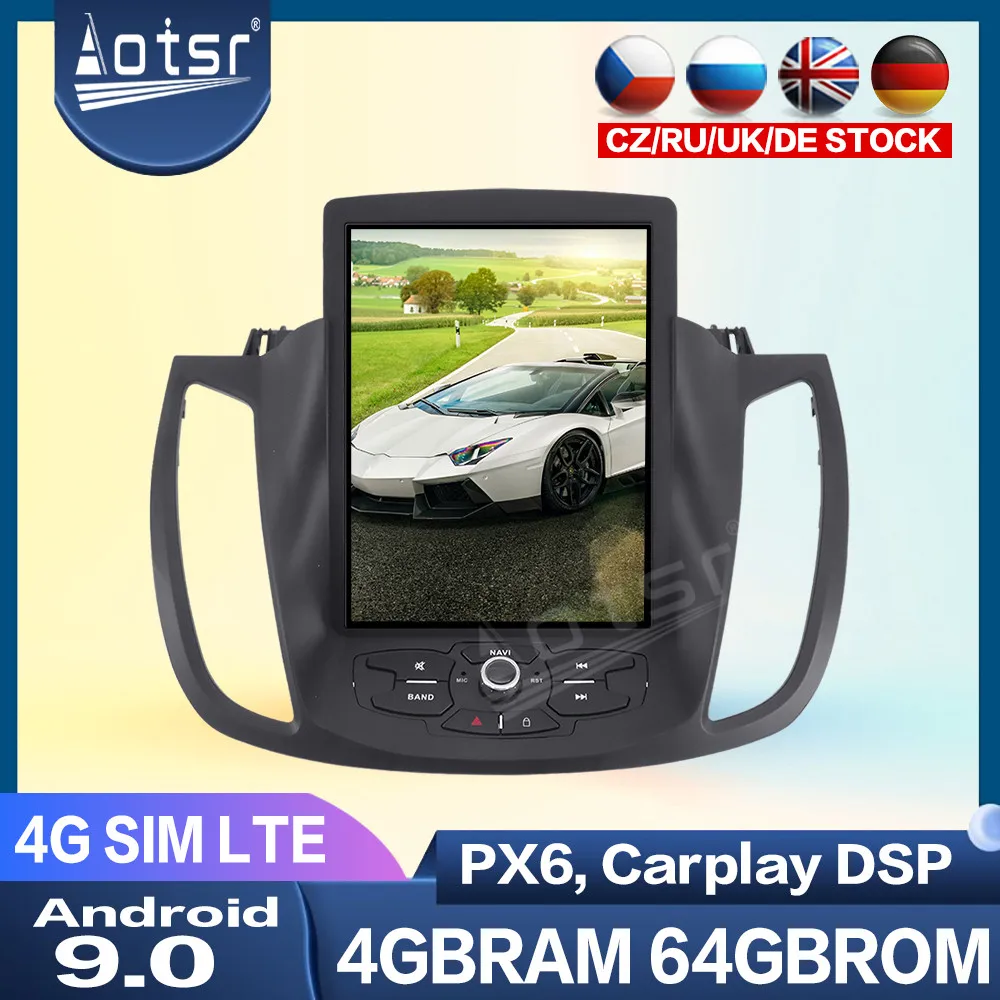 baratas Reprodutor Grande Dos Multimédios Da Navegação De Gps Do Carro Da Tela De Tesla Para Ford Kuga 2013-2019 Android 9.0 Unidade Principal Audio Do Automóvel Do Rádio Px6 Carplay
