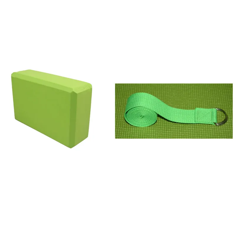block and belt 1830*610*6 мм ТПЭ Коврик для йоги с позиционной линией нескользящий коврик для начинающих экологический фитнес гимнастический коврик поясные блоки - Цвет: block and belt