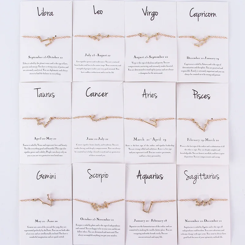 Чандлер Горячая 12 зодиака ножной браслет созвездий цепь лодыжки женщин ноги