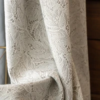 japanese pastoral style curtain cloth simple shading literary jacquard lace curtain for bedroom living room