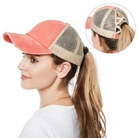ponytail baseball cap adjustable snapback cap dad hats for women caps messy bun sports hip hop mesh hat casual summer hat wh077d