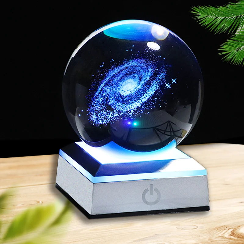 8 см 3D лазерная гравировка Galaxy K9 Хрустальная Сфера Новая красочная сменная