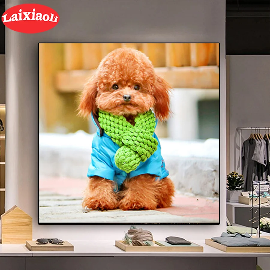 

Полный квадратный алмаз 5D животное DIY Алмазная картина "Тедди собака" вышивка крестиком Стразы мозаика картина домашний декор