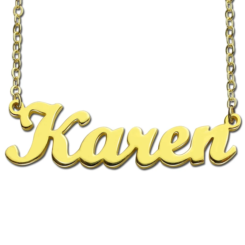 AILIN ожерелье с именем из нержавеющей стали персонализированное женское кулоном о