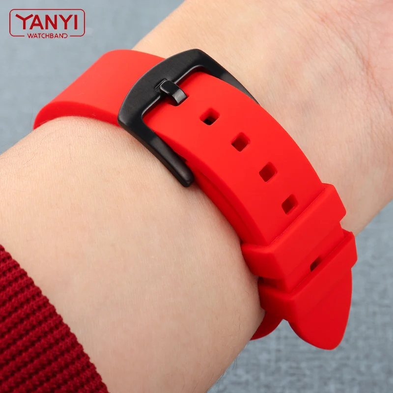 Curved end Rubber watchband 18mm 19mm 20mm 21mm 22mm 24mm watch strap for omega seiko rolex tissot Tudor watch band bracelet