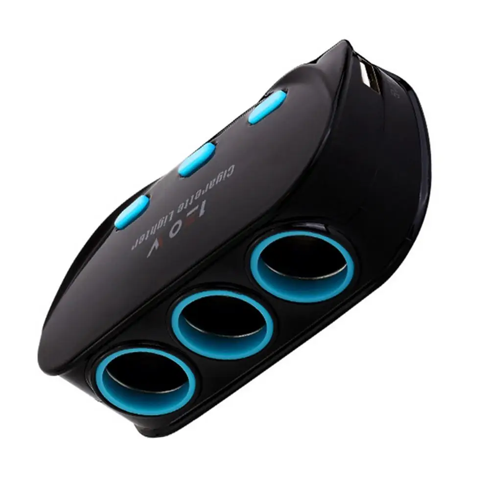 

Автомобильное зарядное устройство с двойным USB 12 В/24 В автомобильный адаптер 3 гнезда прикуривателя с вольтметром монитором переключатели в...