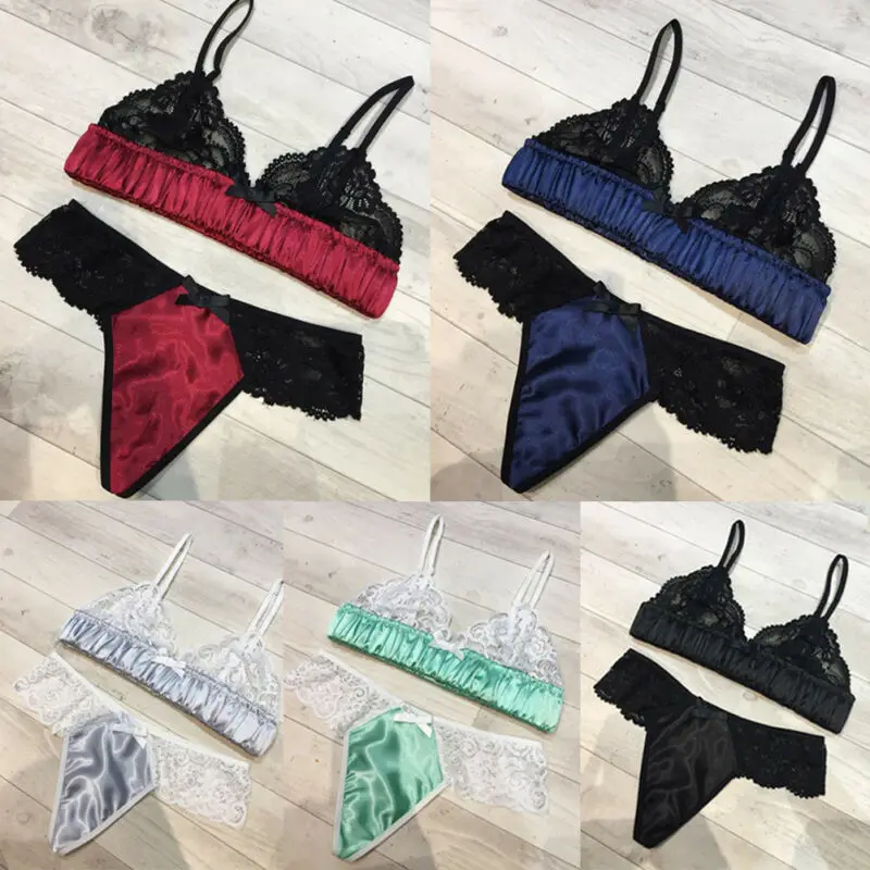 Женское нижнее белье из 2 предметов комплекты с цветочным бантом и бюстгальтером