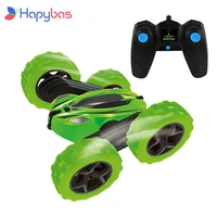 2 4ghz remote control cars stunt rc car high speed flashing 3d flip roll green blue electric race double s toys christmas gift