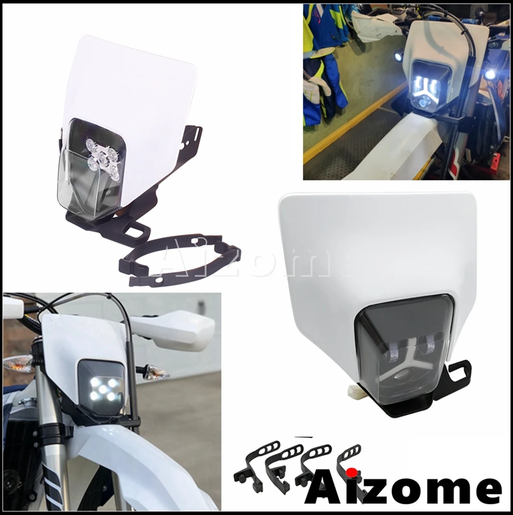 

Dual Sport Motocross LED Headlight Headlamp For Husky TE150 TE250 TE300 FE250 FE350 FE450 FE501 Enduro Supermoto Head Lightings