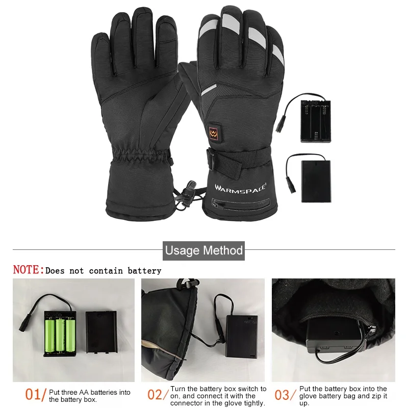 

Winter Electric Thermal Gloves Heated Gloves Powered Touch Snow Mitten Gloves Waterproof Battery Screen Ski Motorcycle