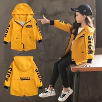 kids girls trench coat hoodies jacket 5 6 8 10 12 14 years teenage girls clothing 2021 fashion autumn outerwear children clothes