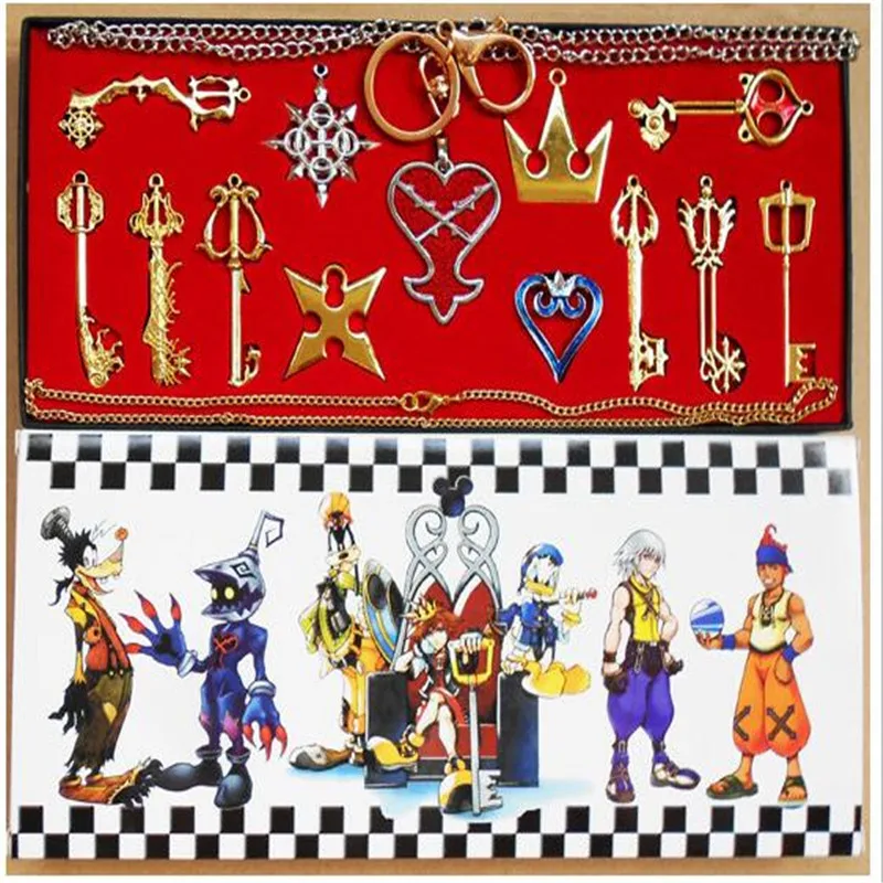 13 шт./компл. Kingdom Hearts II KEY ожерелье Лезвие подвеска + брелок оружие набор A1010 |