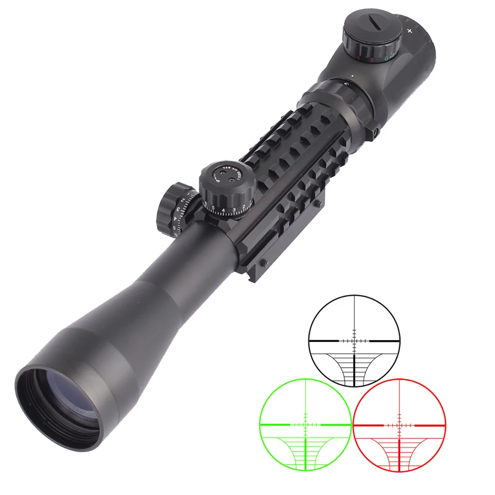 

Hunting Airsoft Rifle Scope 3-9X40EG Red Green Illuminated Rangefinder Reticle Riflescope Optical sight for 20mm Rails