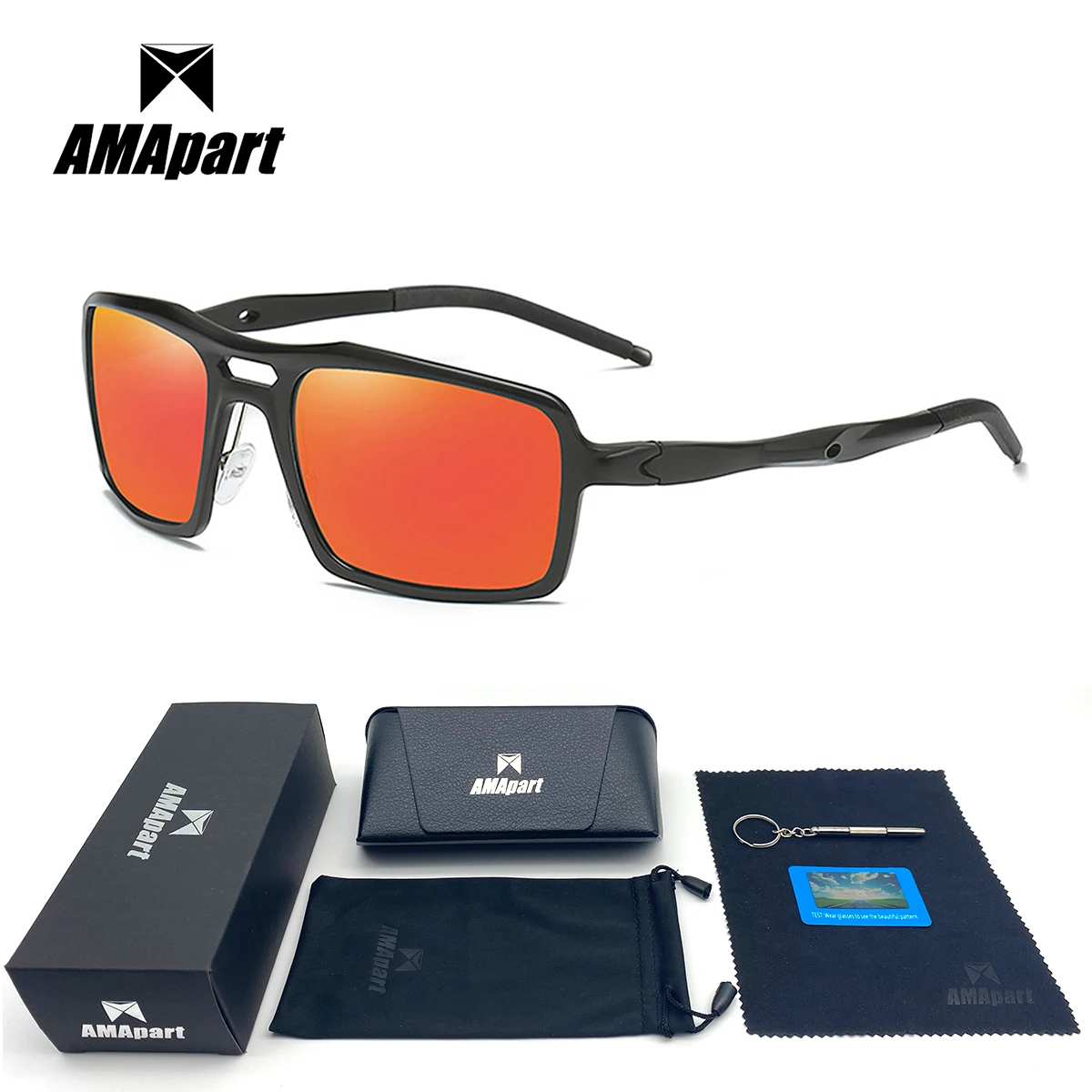 

AMApart High Quality Polarized Sunglasses For Men Driving Fishing Sports Outdoors UV400 Protection Anti-Glare
