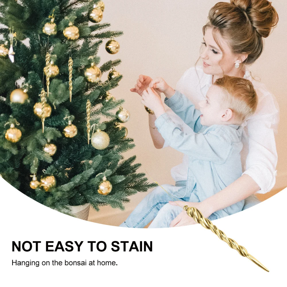 

12Pcs Christmas Decoration Icicle Hanging Decor Simulation Transparent Icicle